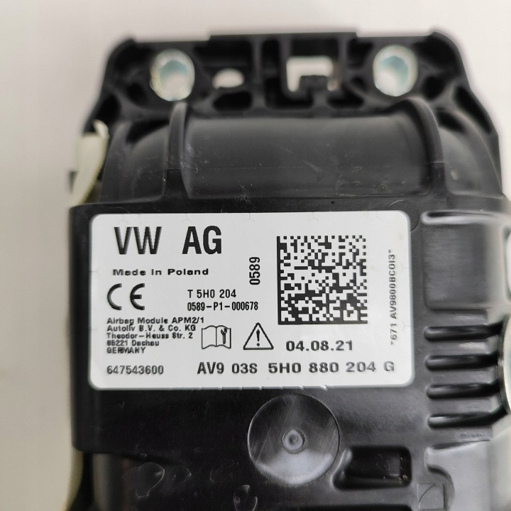 VOLKSWAGEN GOLF VIII 2022 COUSSIN SÉCURITÉ AIRBAG PASSAGER