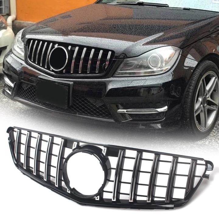 GRILLE MERCEDES W204 C204 S204 07-14 PANAMERICANA NOIR BRILLANT GT CALANDRE