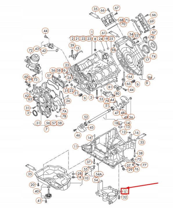 SEMELLE CUVETTES HUILEUSE MOTEUR AUDI A4 B8 059103138AN ORIGINALE