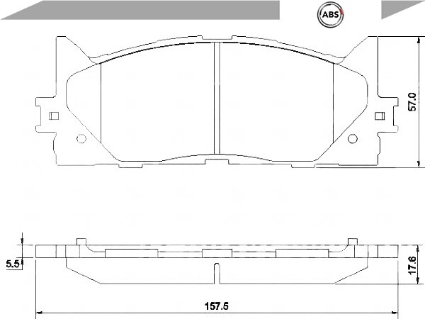 A.B.S. PLAQUETTES FREIN TOYOTA CAMRY 06-