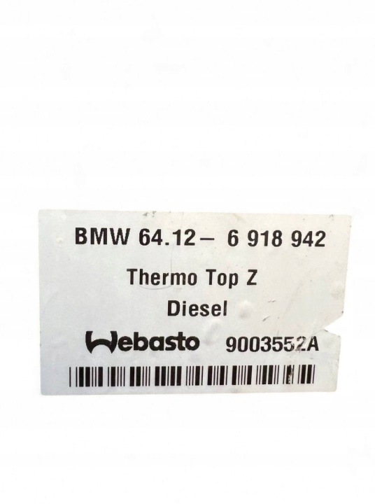 BMW SUPPLÉMENTAIRE CHAUFFAGE PAKRING 64126918942