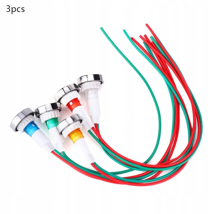 15X VOYANT AMPOULE KONTROLNA LED DC12V 5 COULEURS 10MM