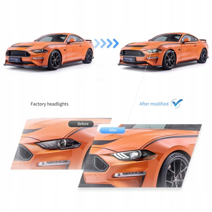 FORD MUSTANG 2018-2023 PHARE PHARES AVANT LED VLAND ENSEMBLE