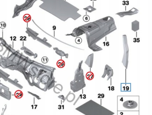 SANDARIKLIS GARSO IZOLIACIJA DEŠINIOJI BMW F34 F34N OEM nuotrauka 1