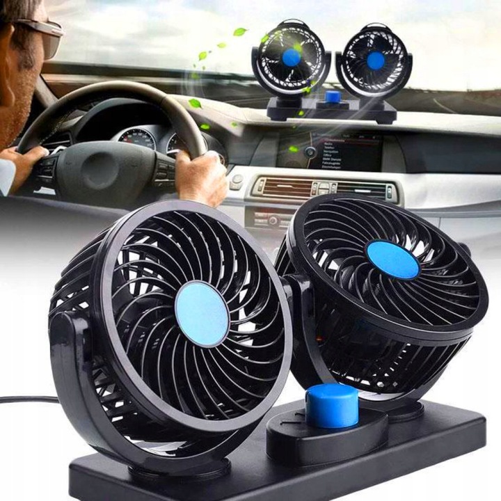 VENTILATEUR AUTOMOBILE VENTILATEUR SOUS ZAPALNICZKE RÉGLAGE 360° DOUBLE