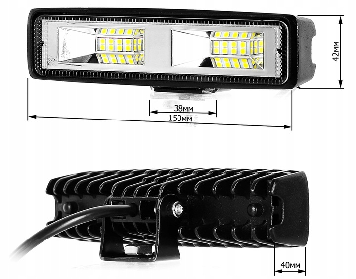 FARO EN FUNCIONAMIENTO HALÓGENO ANTINIEBLA 16 DIODO LUMINOSO LED 48W 