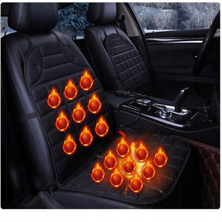 TAPIS CHAUFFANTE CHAUFFÉ SIÈGES VOITURE RÉGLAGE LONGUEUR CÂBLES 116CM NOIR