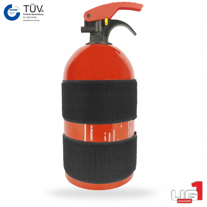 EXTINGUIDOR DE AUTOMÓVIL 1 KG + SOPORTE ANILLO AL RZEP 