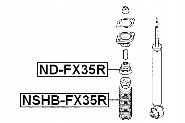 FEBEST PROTECCIÓN TRASERO AMORTIGUADOR NISSAN FX45 35 S50 2003.03-2008.06 