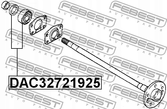 ROULEMENT KULKOWE ARRIÈRE DEMI-ARBRES KIT DE RÉPARATION 32X72X19X25 FEBEST DAC32721925