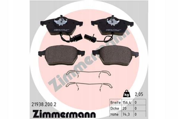 ZIMMERMANN 21938.200.2 KIT PLAQUETTES FREINS FREINS DISQUE