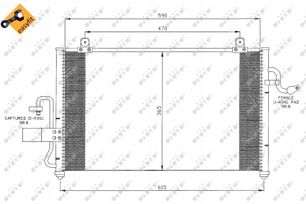 NRF CONDENSADOR DE ACONDICIONADOR CHEVROLET REZZO DAEWOO TACUMA REZZO 1.6 