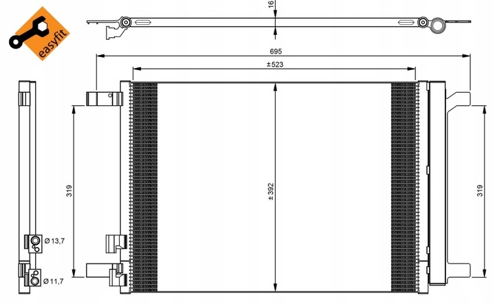 NRF CONDENSADOR DE ACONDICIONADOR VW GOLF VII 2012-/AUDI A3/SEAT LEON 