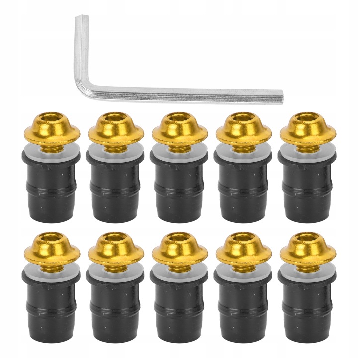 10X MOTOS BOULONS AVANT VITRES VIS M5X16MM UNIVERSEL COULEUR DORÉE