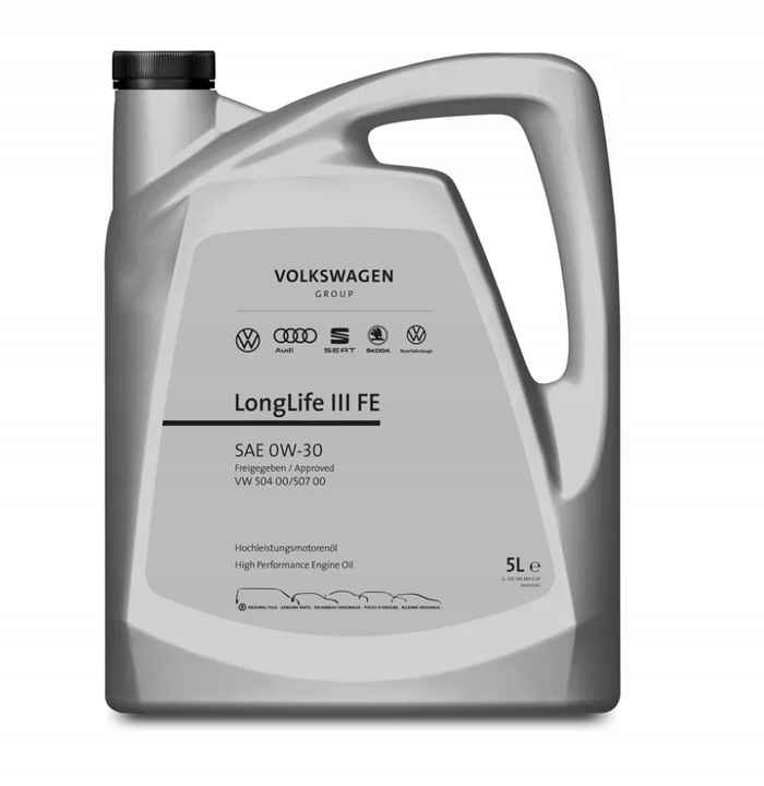 ACEITE VAG LONGLIFE 3 FE 0W30 504.00/507.00 VW 5L 