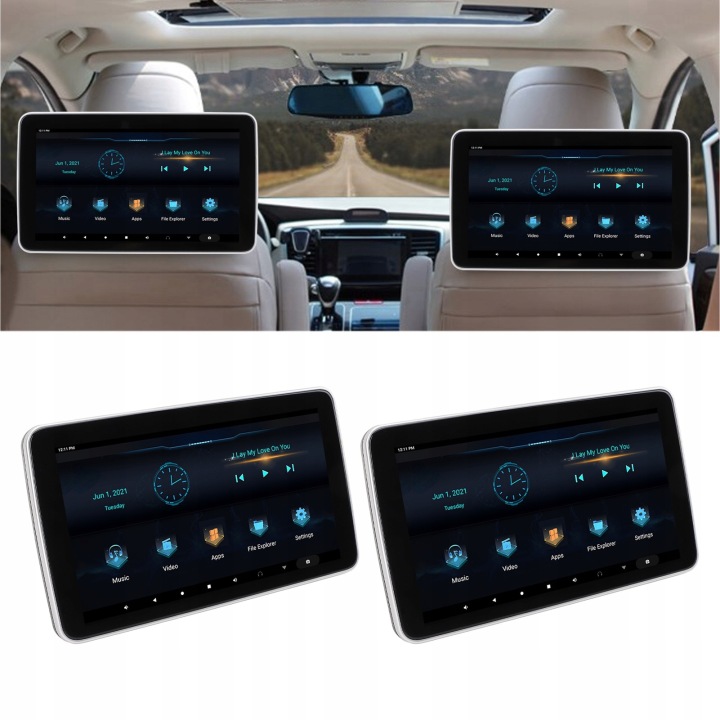 AUTOMOBILE MONITEUR ZAGLOWKOWY POUR SYSTÈMES ANDROID 9.0, ÉCRAN TACTILE IPS