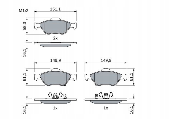 BOSCH DISQUES PLAQUETTES TOYOTA YARIS P9 DE 2005