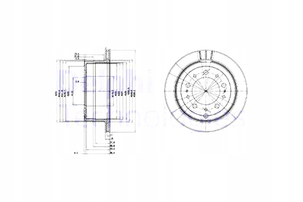 DELPHI DISCOS DE FRENADO 2 PIEZAS PARTE TRASERA LEXUS LX TOYOTA LAND CRUISER LAND 