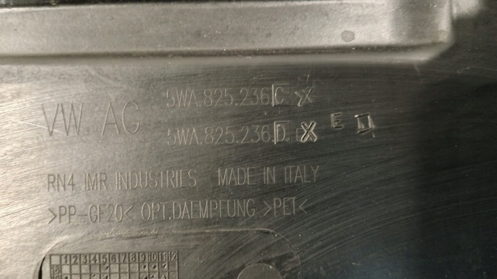 PLAQUE PROTECTION SOUS MOTEUR VW AUDI SEAT SKODA 5WA825236C 5WA825236D ORIGINAL