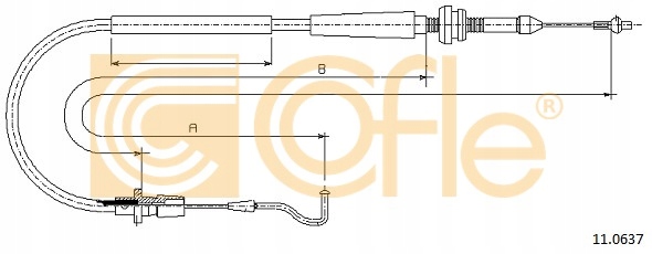 CABLE GAS VW TRANSPORTER T4 90-03 2.5 11.0637 COFLE CABLES 