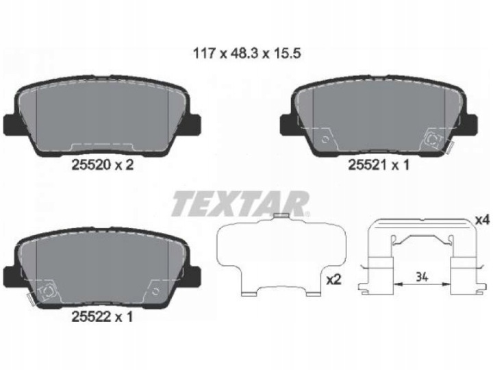 PLAQUETTES HAM.TYL HYU/KIA BLACHY34MM