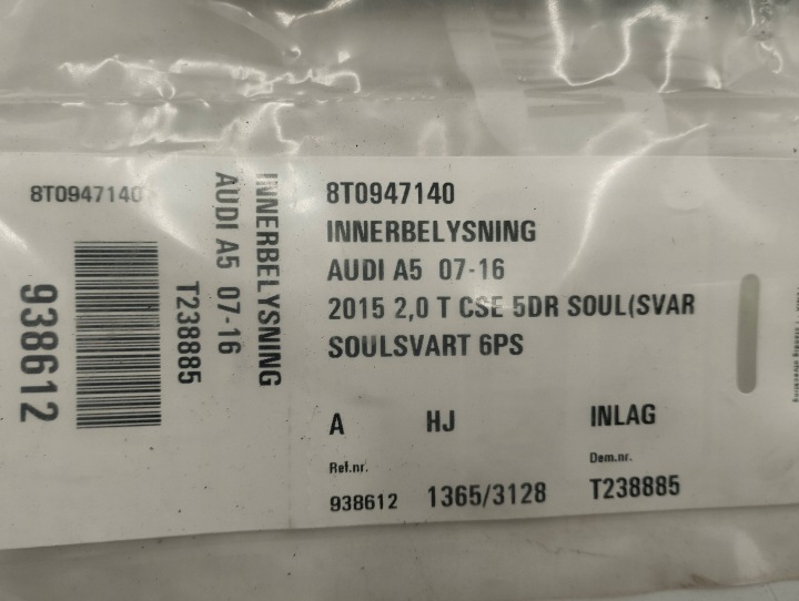 AUDI A5 8T 8F 2014 AMPOULE PLAFONNIERS ÉCLAIRAGE INTÉRIEUR 80915900