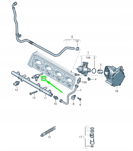 VOLKSWAGEN GOLF 5G MK7 FUEL INJECTOR VALVE 06A906036P