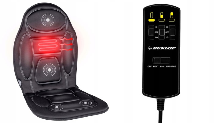 ALFOMBRILLA DE AUTOMÓVIL CALEFACCIÓN CON MASAZEM AL ASIENTOS 12V CONTROL REMOTO CON REGULACIÓN DUNLOP 