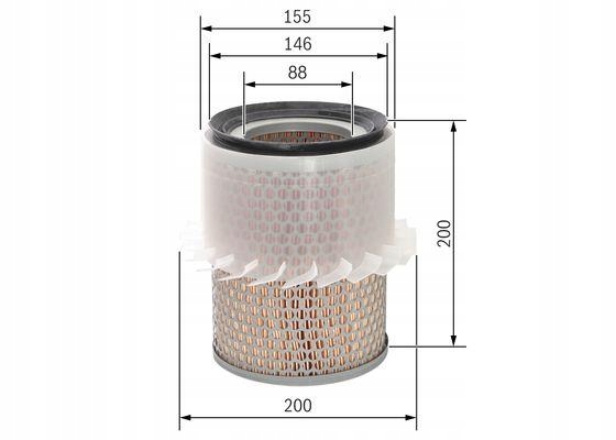 FILTRE AIR MITSUBISHI GAUCHE 200 2.5 D (K64T) (K7_