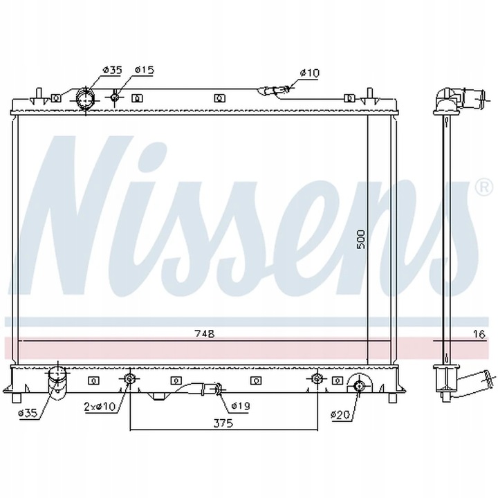 CHLODNICA, SISTEMA DE REFRIGERACIÓN DEL MOTOR NISSENS 68525 