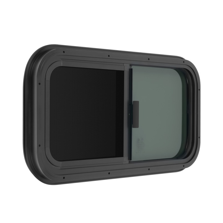 VITRE LATÉRAL VERS CAMPING-CAR 100*40CM COULISSANT AVEC MOUSTIQUAIRE VERS REMORQUE KEMPINGOWYCH