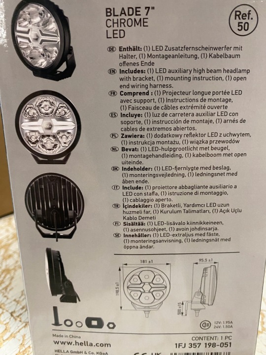 PROJECTEUR FEUX UNIVERSEL L/P ROND BLADE LED 12/24V 36W AVEC
