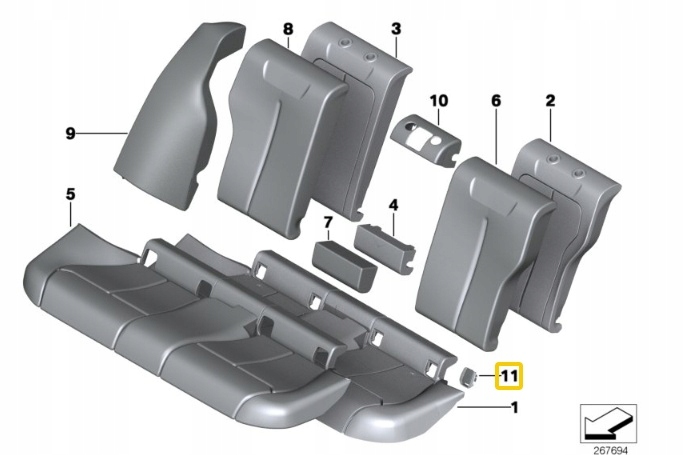 BRIDA CIEGA PROTECCIÓN ISOFIX BMW F30 F31 F21 F22 F80 SIN 