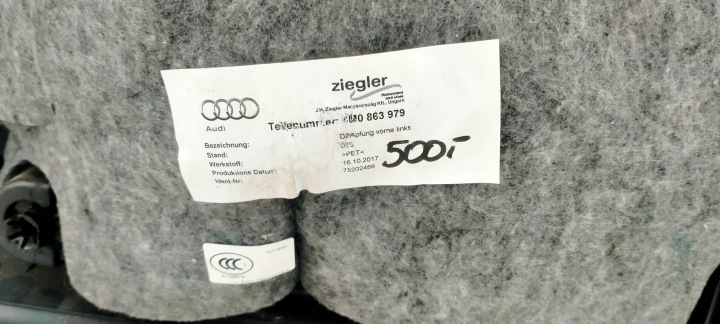 4M1867106H AUDI Q7 2015- COLLECTEUR GARNITURE PORTES DROITE AVANT DROIT AVANT