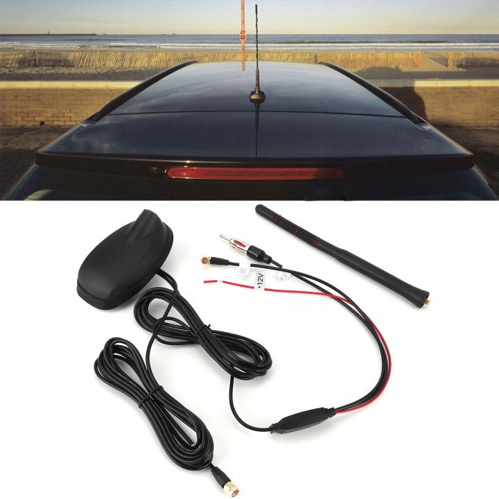 ANTENNE AUTOMOBILE 12 V RADIO CYFROWEGO DAB+GPS+FM 15DB RACCORD SMB