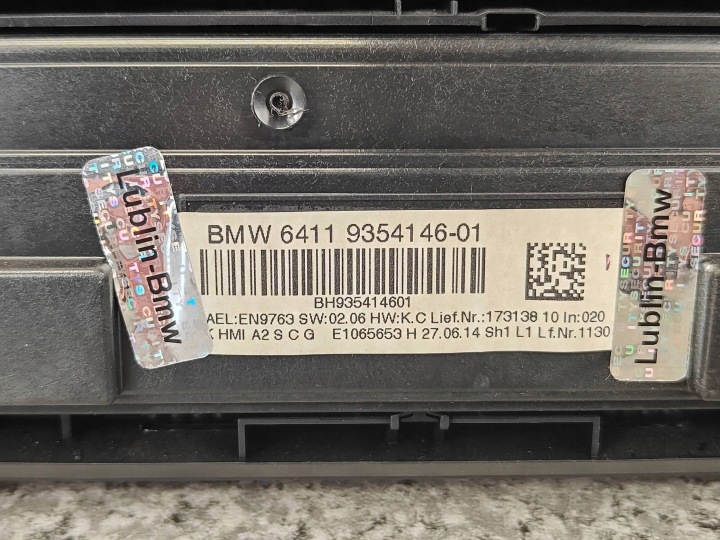 BMW F20 F21 F30 F31 PANNEAU CLIMATISATION CONDUIT D'AIR RADIO 9354146 9348827