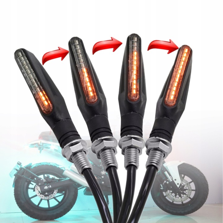 CLIGNOTANTS MOTOCYCLETTE 14 LED CLIGNOTANTS 12 V, RÉSISTANT À L'EAU 4 PCS
