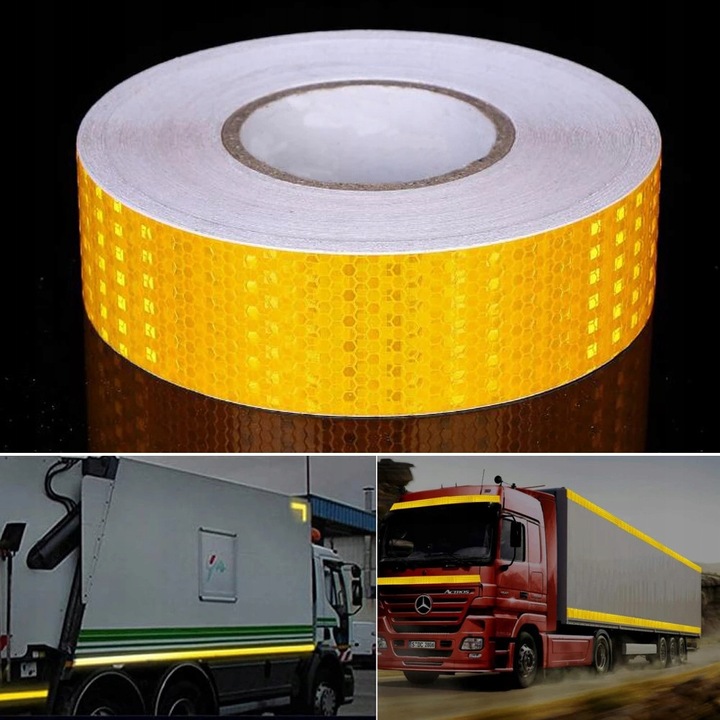 BELT WARNING REFLECTIVE ON AUTO TIR LAWETE KONTUROWA YELLOW COLOR 25M GOLD 