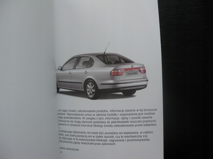 SEAT TOLEDO II 1998-2004 POLSKA MANUAL MANTENIMIENTO 