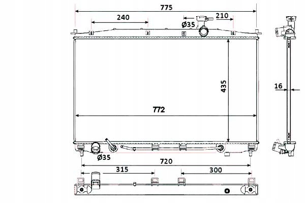 RADIATEUR MOTEUR CONVIENT VERS HYUNDAI SANTA FÉ II, SANTA FÉ II/SUV 2.2D