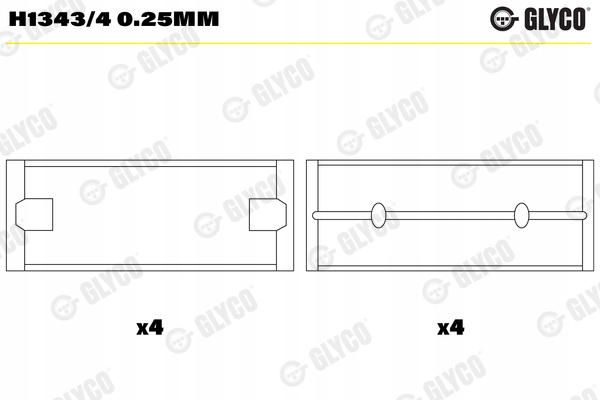 GLYCO H1343/4 0.25MM_R COUSSINETS PRINCIPALES JEU GLYCO