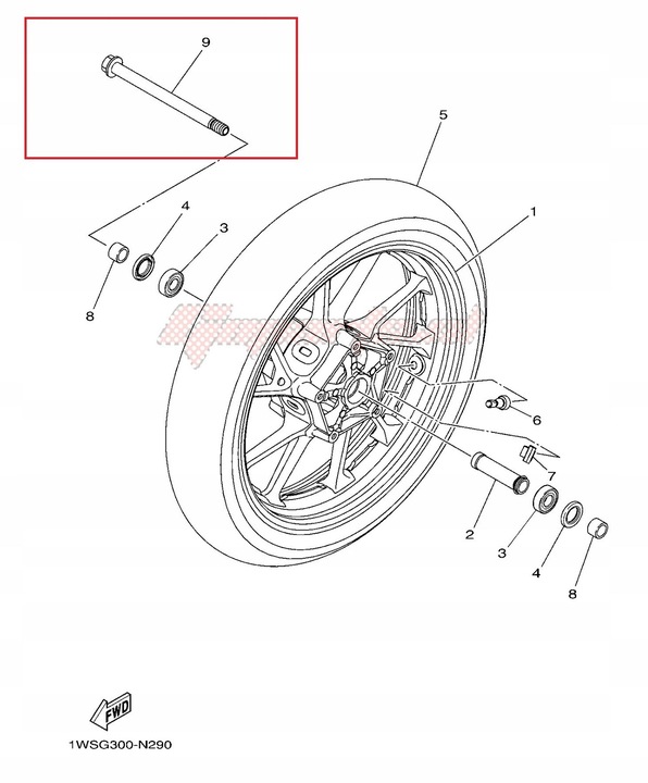 OSKA ESPÁRRAGOS RUEDA PARTE DELANTERA YAMAHA FAZER 600 MT07 XSR 700 XVS 125 250 950 00+ 