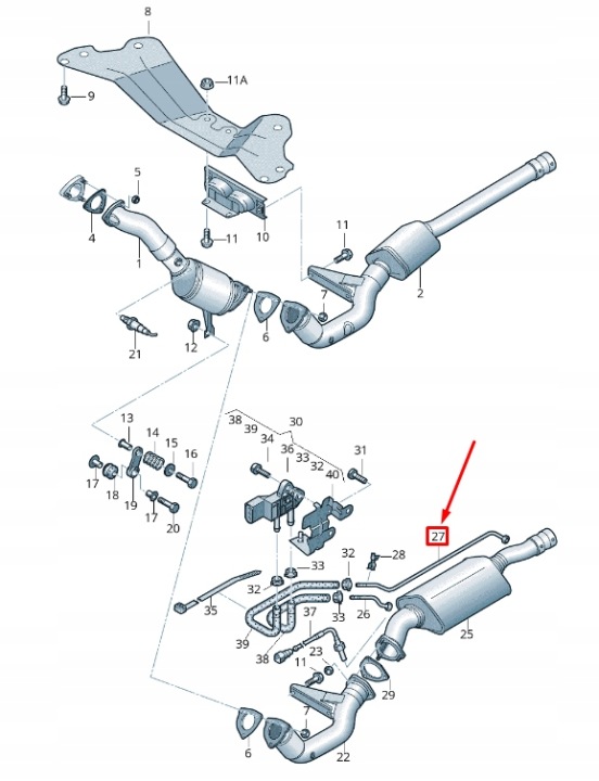 AUDI A6 AVANT C6 TUYAU CONNEXION ÉCHAPPEMENT 4F0131597B ORIGINALE
