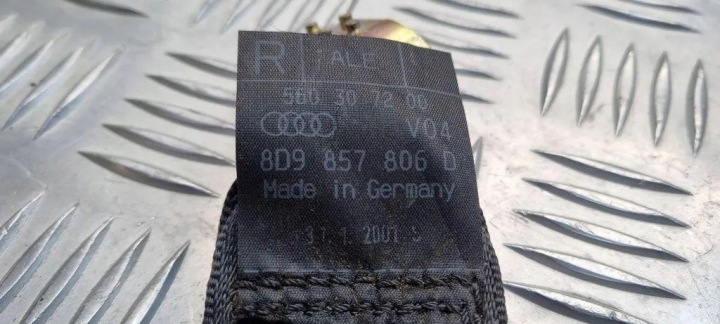 CEINTURE DE SÉCURITÉ ARRIÈRE DROIT AUDI A4 AVANT (8D5, B5) 8D9857806D 1.9L