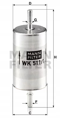 FILTRO COMBUSTIBLES MANN WK511/1 