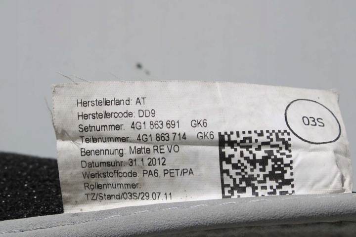 AUDI A6 A7 TAPIS DE SOL PLANCHERS TAPIS 4G1863691 4G1863713 WYCIERACZAKI 4G1863