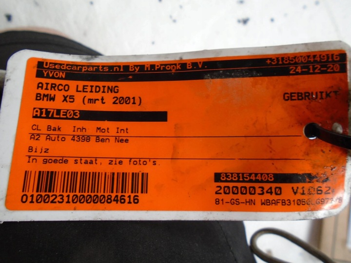 FIL CLIMATISATION 8381544 BMW X5 E53 3.0I