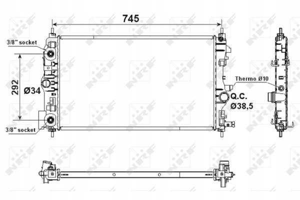 NRF RADIATEUR MOTEUR EAU CHEVROLET CRUZE ORLANDO OPEL ASTRA J ASTRA