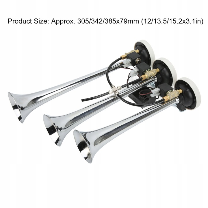 3 TRABKOWY ROG PNEUMATIQUE 6 MELODII CHROMÉ 305/342/385X79MM YA C1