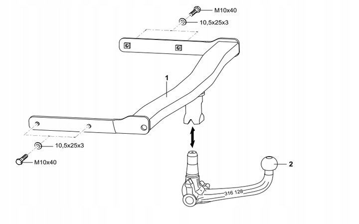 BARRA DE REMOLQUE WESTFALIA AUDI A3 (8P) SPORTBACK 2004-2013 